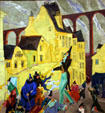 Carnival in Arcueil painting by Lyonel Feininger at Art Institute of Chicago. Chicago, IL.