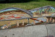 Mosaic art bench in Navy Pier Park. Chicago, IL.