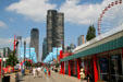 View along Navy Pier to Chicago highrises. Chicago, IL.