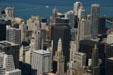 Chicago skyline around mouth of Chicago River from Sears Tower. Chicago, IL.