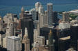 Chicago skyline around mouth of Chicago River from Sears Tower. Chicago, IL.