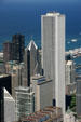 Pointed Two Prudential Plaza & Aon Center from Sears Tower. Chicago, IL.