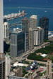 Navy Pier, apartments along East Randolph Street & Millennium Park from Sears Tower. Chicago, IL.