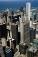 Chicago core skyscrapers around Chase Tower from Sears Tower. Chicago, IL.