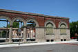 Pullman Village square ruins of central public building. Chicago, IL.
