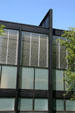 Crown Hall at Illinois Institute of Technology where Ludwig Mies van der Rohe hung roof from bridging steel trusses. Chicago, IL.