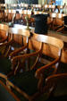 Stovepipe hat on desk once occupied by Abraham Lincoln in House chamber of Old State Capitol. Springfield, IL.