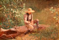 Whittling Boy painting by Winslow Homer at Art Institute of Chicago. Chicago, IL.