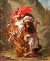 Arab Horseman Attacked by a Lion painting by Eugène Delacroix at Art Institute of Chicago. Chicago, IL.