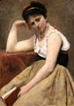 Interrupted Reading painting by Jean-Baptiste-Camille Corot at Art Institute of Chicago. Chicago, IL.