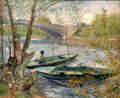 Fishing in Spring, the Pont de Clichy painting by Vincent van Gogh at Art Institute of Chicago. Chicago, IL.
