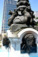 Lamp stand with bears & buffalo at Civil War Memorial. Indianapolis, IN.
