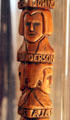 Carved walking stick with US Presidents at Benjamin Harrison Presidential Site. Indianapolis, IN.