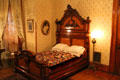 Benjamin Harrison's bed in which he died with crazy quilt at Benjamin Harrison Presidential Site. Indianapolis, IN.