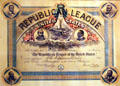 Benjamin Harrison's Grand Army of the Republic membership certificate at Benjamin Harrison Presidential Site. Indianapolis, IN.