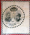 Benjamin Harrison & Levi P. Morton Protection to Home Industries printed campaign handkerchief at Benjamin Harrison Presidential Site. Indianapolis, IN.