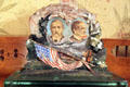 Benjamin Harrison & Levi P. Morton sculpted rock at Benjamin Harrison Presidential Site. Indianapolis, IN.