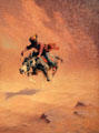Riding Out the Sandstorm painting by William R. Leigh at Eiteljorg Museum. Indianapolis, IN.