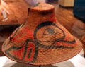 Haida basket hat with killer whale at Eiteljorg Museum. Indianapolis, IN.