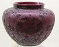 Plum Jade vase in Chang pattern by Frederic Carder of Steuben at Wichita Art Museum. Wichita, KS.