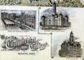 Map of Wichita reproduction inset detail of main buildings at Great Plains Transportation Museum. Wichita, KS.
