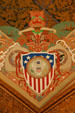 Shields of USA on ceiling of Memorial Hall of Louisiana State Capitol. Baton Rouge, LA