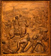 Andrew Jackson on the Battlefield at Chalmette bronze door panel in Louisiana State Capitol. Baton Rouge, LA