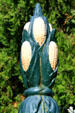 Detail of corn on cast iron cornstalk fence of Cornstalk Hotel. New Orleans, LA