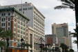Canal Street streetscape from Audubon French Quarter to Marriott buildings. New Orleans, LA.
