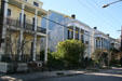 Row of double galleried homes called Freret's folley in Garden District. New Orleans, LA.