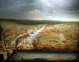 Painting of Battle of New Orleans by Jean Hyacinthe Laclotte at New Orleans Museum of Art. New Orleans, LA.