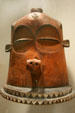 Carved Pende peoples helmet mask from Democratic Republic of Congo at New Orleans Museum of Art. New Orleans, LA