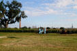 American fortified line along canal overlooking farm field British were forced to cross, restored at Chalmette Battlefield. New Orleans, LA.