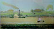 Antique painting of Laura: A Creole Plantation with riverboat. Vacherie, LA.