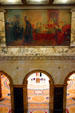 Mural of arguments for justice just outside rotunda of Massachusetts State House. Boston, MA.