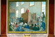 Mural of John Hancock proposing the Bill of Rights to the American Constitution in House chamber of Massachusetts State House. Boston, MA.