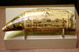 Scrimshaw etched with Independence Hall in JFK Library. Boston, MA.