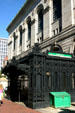 Cast-iron Copley Square subway entrance in front of Boston Public Library. Boston, MA.