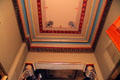 Painted ceiling decoration of ground floor hallway at Fall River Historical Society Museum. Fall River, MA.