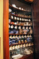 Porcelain in built-in China closet in dining room at Fall River Historical Society Museum. Fall River, MA.