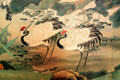 Cranes painted on antique imported oriental wallpaper Rotch-Jones-Duff House. New Bedford, MA.