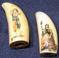 Scrimshaw figures of liberty at New Bedford Whaling Museum. New Bedford, MA.