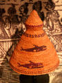 Northwest coast native spruce root woven whaler's hat at New Bedford Whaling Museum. New Bedford, MA.