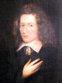 Portrait of Josiah Winslow son of Mayflower colonists at Pilgrim Hall Museum. Plymouth, MA.