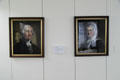 Reverse glass paintings of George & Martha Washington by William Mathew Prior based on portraits by Gilbert Stuart at Sandwich Glass Museum. Sandwich, MA.