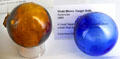 Mold-blown target balls of type used by Buffalo Bill Cody & Annie Oakley were filled with confetti to be better seen when shot at Sandwich Glass Museum. Sandwich, MA.