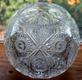 Rose-cut bowl by Jules Vodon & Son of East Sandwich at Sandwich Glass Museum. Sandwich, MA.