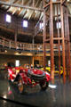 Wooden structure of Heritage Plantation Auto Museum. Sandwich, MA.
