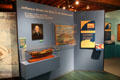 Display about Jefferson sending Navy to Mediterranean to fight pirates at USS Constitution Museum. Boston, MA.
