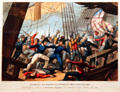 Boarding & Taking of American Ship Chesapeake by HMS Shannon graphic at USS Constitution Museum. Boston, MA.